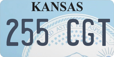 KS license plate 255CGT