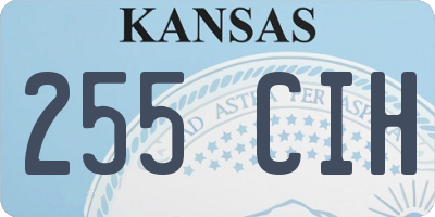KS license plate 255CIH