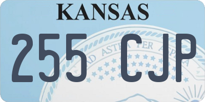 KS license plate 255CJP