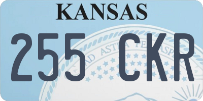 KS license plate 255CKR