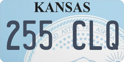 KS license plate 255CLQ