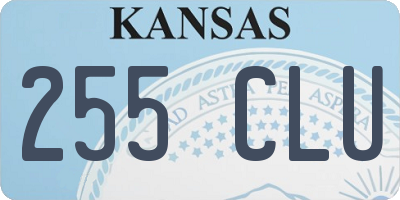 KS license plate 255CLU