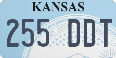 KS license plate 255DDT