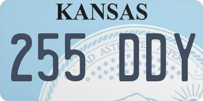 KS license plate 255DDY