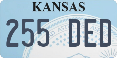 KS license plate 255DED