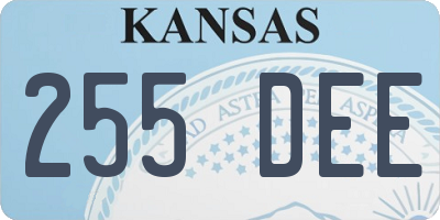 KS license plate 255DEE