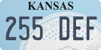 KS license plate 255DEF