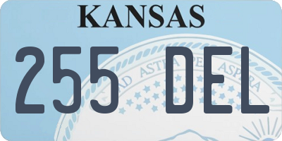 KS license plate 255DEL