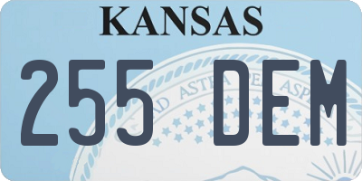 KS license plate 255DEM