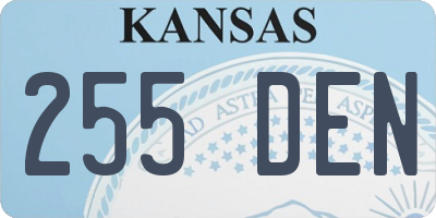 KS license plate 255DEN