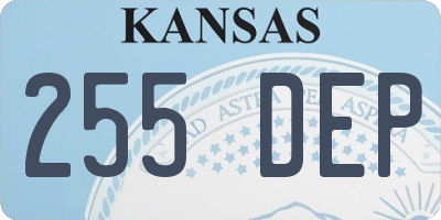 KS license plate 255DEP