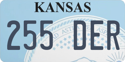 KS license plate 255DER