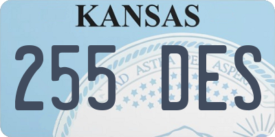 KS license plate 255DES