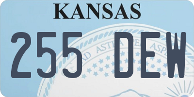 KS license plate 255DEW