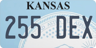 KS license plate 255DEX