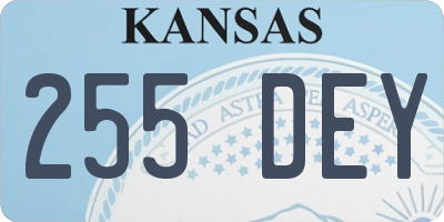 KS license plate 255DEY