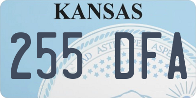 KS license plate 255DFA