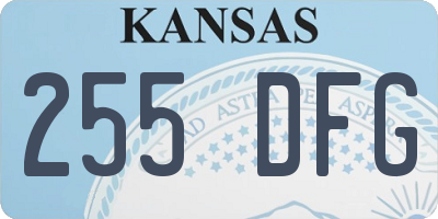 KS license plate 255DFG