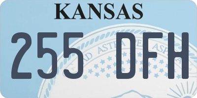 KS license plate 255DFH