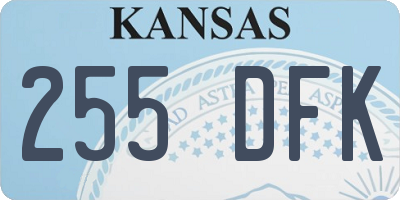 KS license plate 255DFK