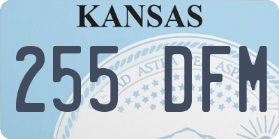 KS license plate 255DFM