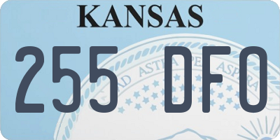 KS license plate 255DFO
