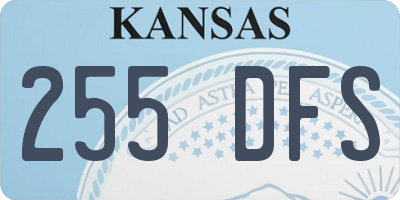 KS license plate 255DFS