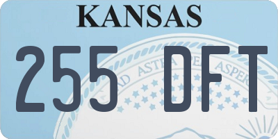 KS license plate 255DFT