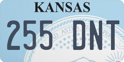 KS license plate 255DNT
