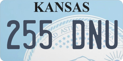 KS license plate 255DNU