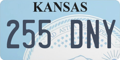 KS license plate 255DNY