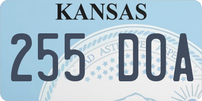 KS license plate 255DOA
