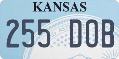 KS license plate 255DOB