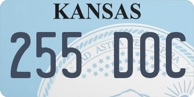 KS license plate 255DOC