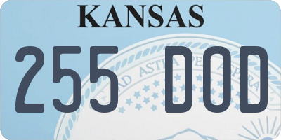KS license plate 255DOD