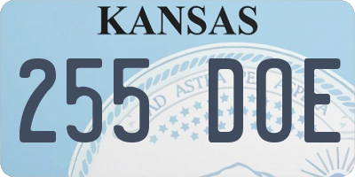 KS license plate 255DOE