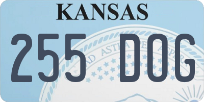 KS license plate 255DOG