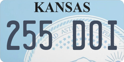 KS license plate 255DOI