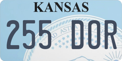 KS license plate 255DOR