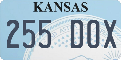 KS license plate 255DOX