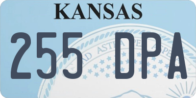 KS license plate 255DPA