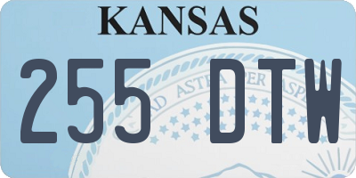 KS license plate 255DTW