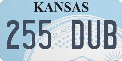 KS license plate 255DUB