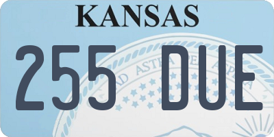 KS license plate 255DUE