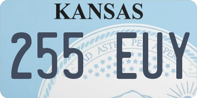 KS license plate 255EUY