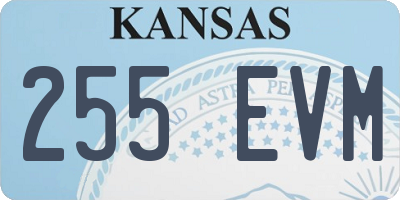 KS license plate 255EVM