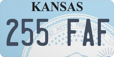 KS license plate 255FAF