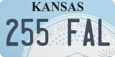 KS license plate 255FAL