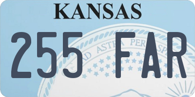 KS license plate 255FAR