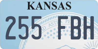 KS license plate 255FBH